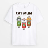 0768AUK2 Personalised T shirts Gifts Capuccino Cat Lovers