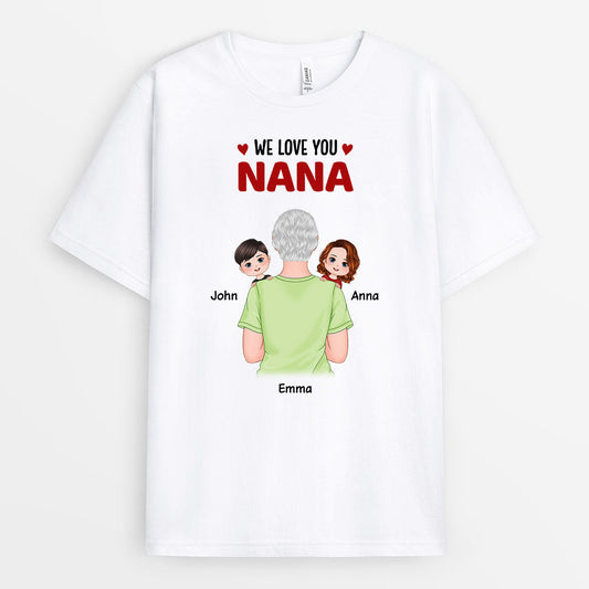 0830AUK1 Personalised T shirts Gifts Shoulder Grandma Mum
