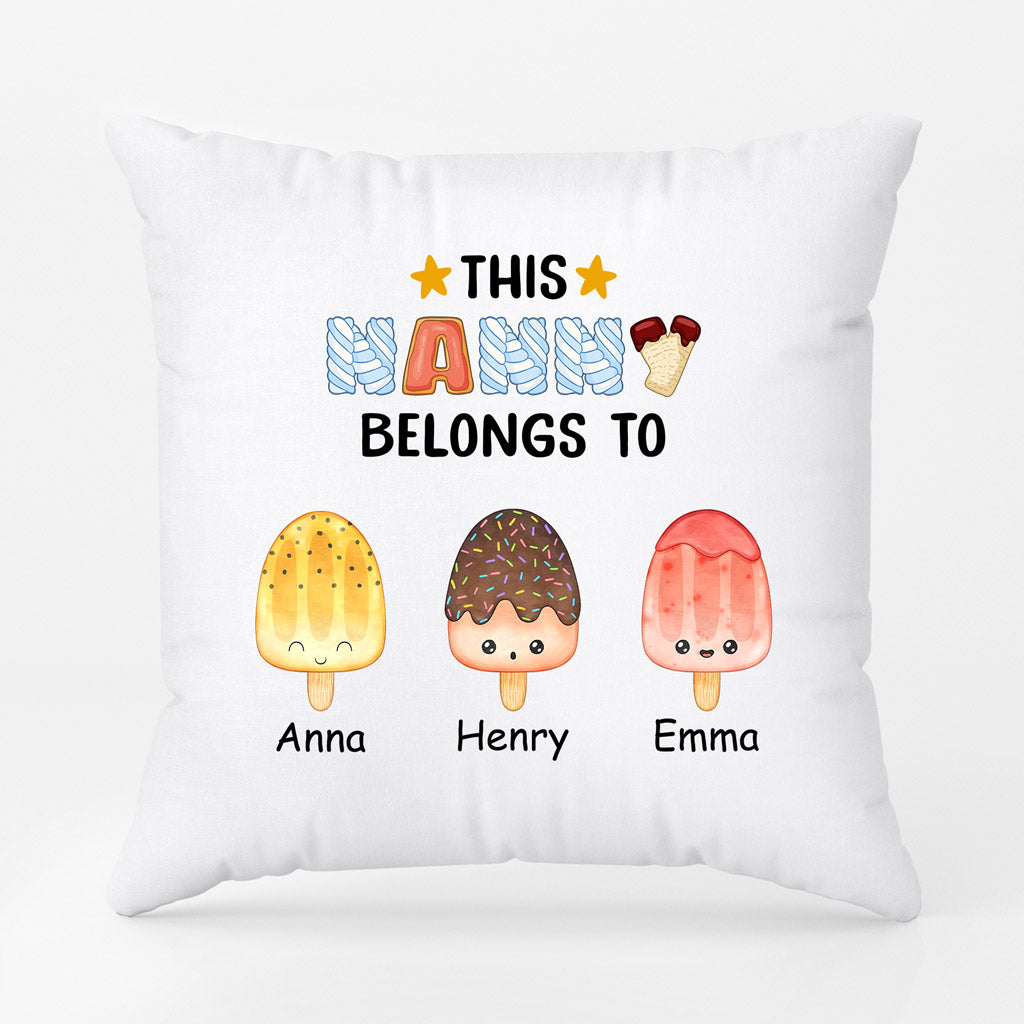 0876PUK1 Personalised Pillow Gifts Ice Cream Grandma Mum