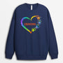 0064WUK1 Personalised Sweatshirt gifts Hand Grandma Mom Heart