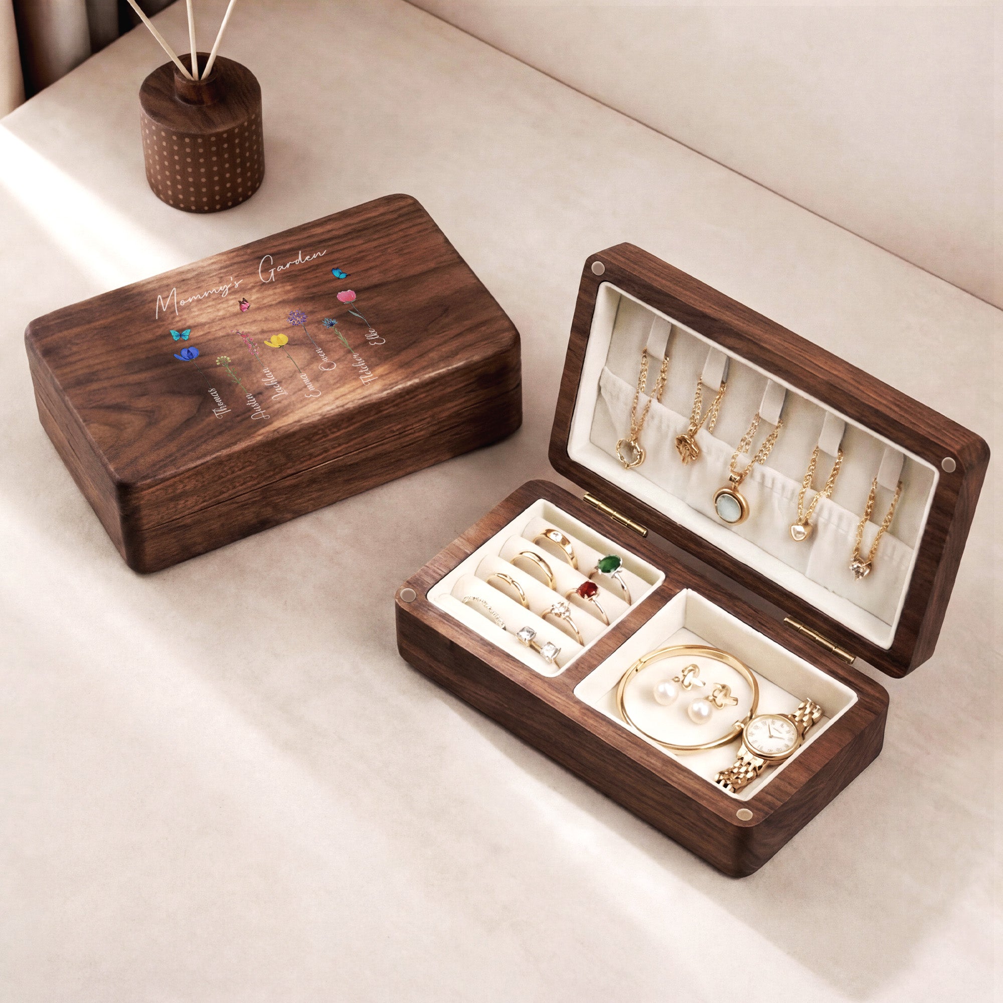 0065AUS2 personalized wooden jewelry box grandmas garden gifts 0065ajsq5a