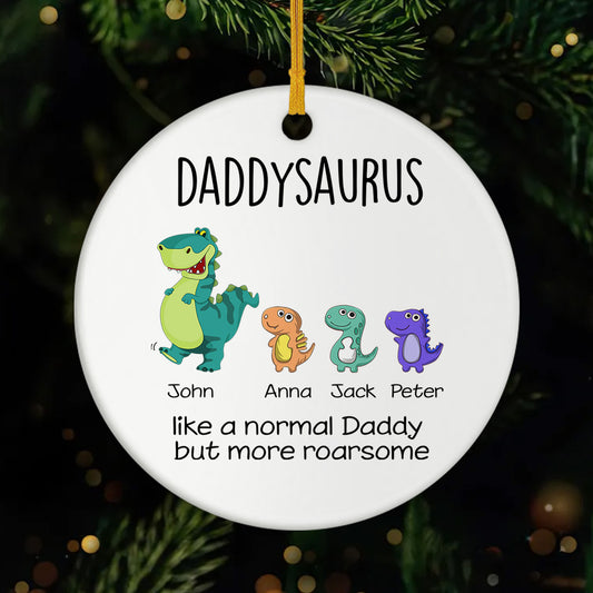 0114OUS1 custom gifts for mom dad ceramic dinosaur christmas ornament_s 0114O0V0B