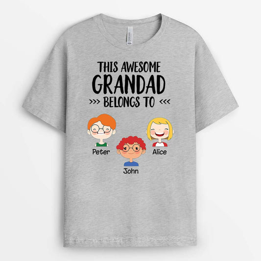 0141AUK1 Personalised T shirts gifts Kid Grandpa Daddy