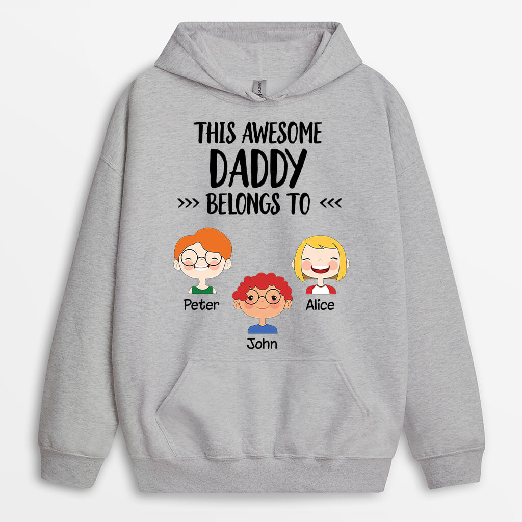 0141HUK1 Personalised Hoodie Gifts Kids Grandad Dad