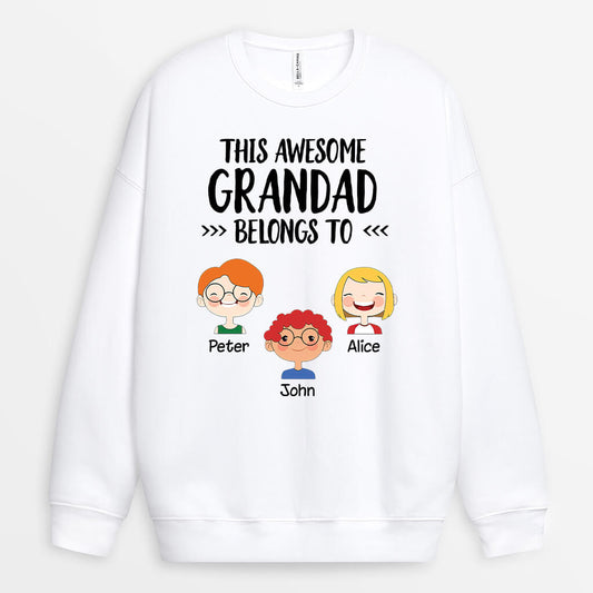 0141WUK2 Personalised Sweatshirts Gifts Kids Grandad Dad