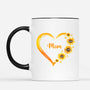 0192M107AUK1 Personalised Mug gifts Sunflower Grandma Mom Heart