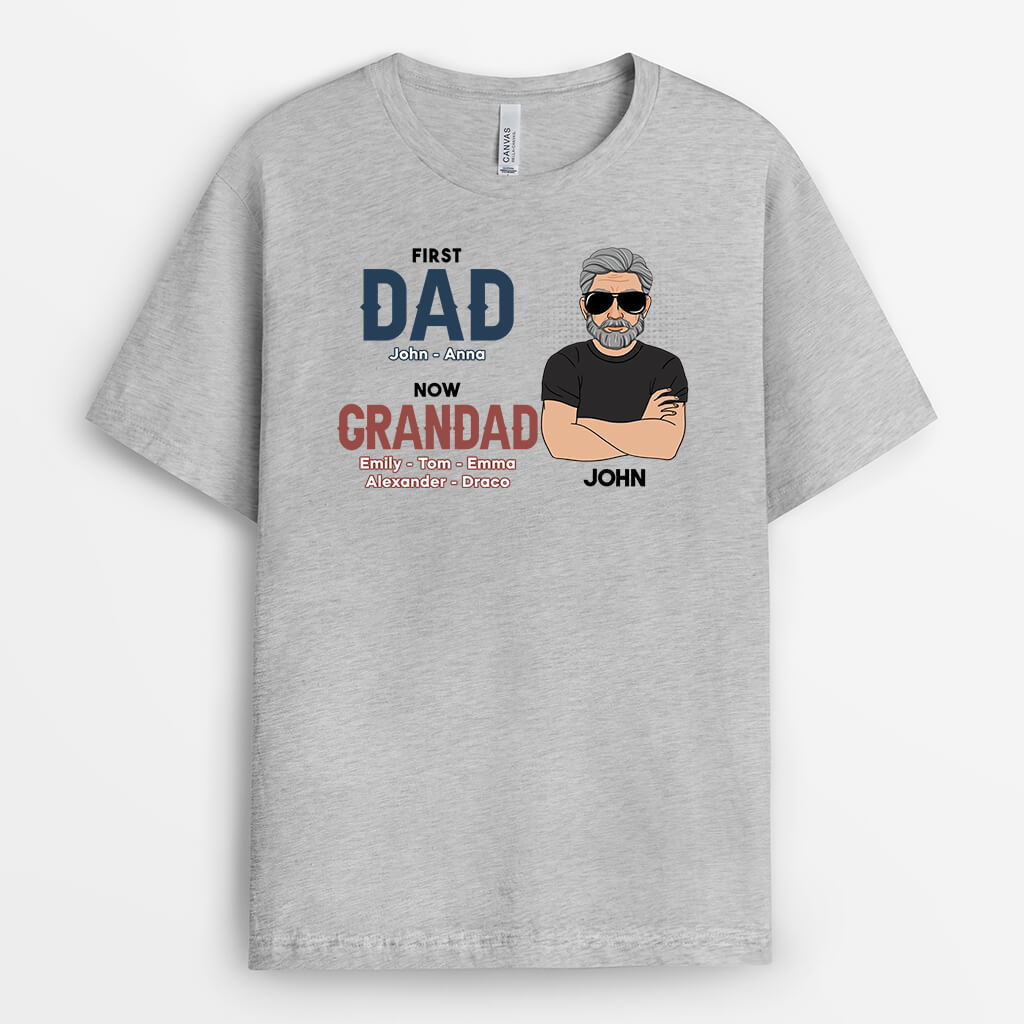 0259A148BUS2 Personalized T shirts presents Man Grandpa Dad Text