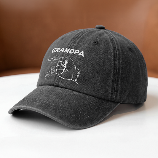 0263AUS2 dad fist bump washed cotton cap personalized gift for dadgrandpa 0263ajsf8b