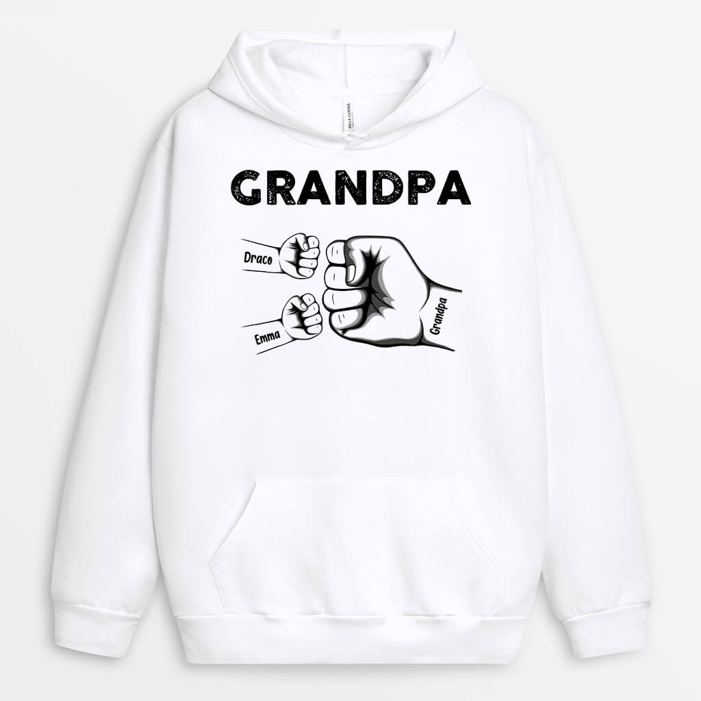 0263HUK1 Customised Hoodie gifts Fist Grandpa Dad