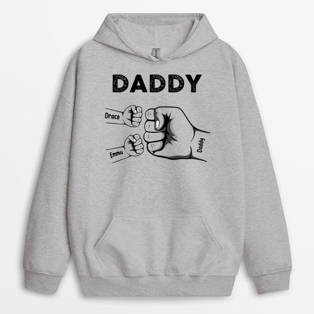 0263HUK2 Customised Hoodie gifts Fist Grandpa Dad