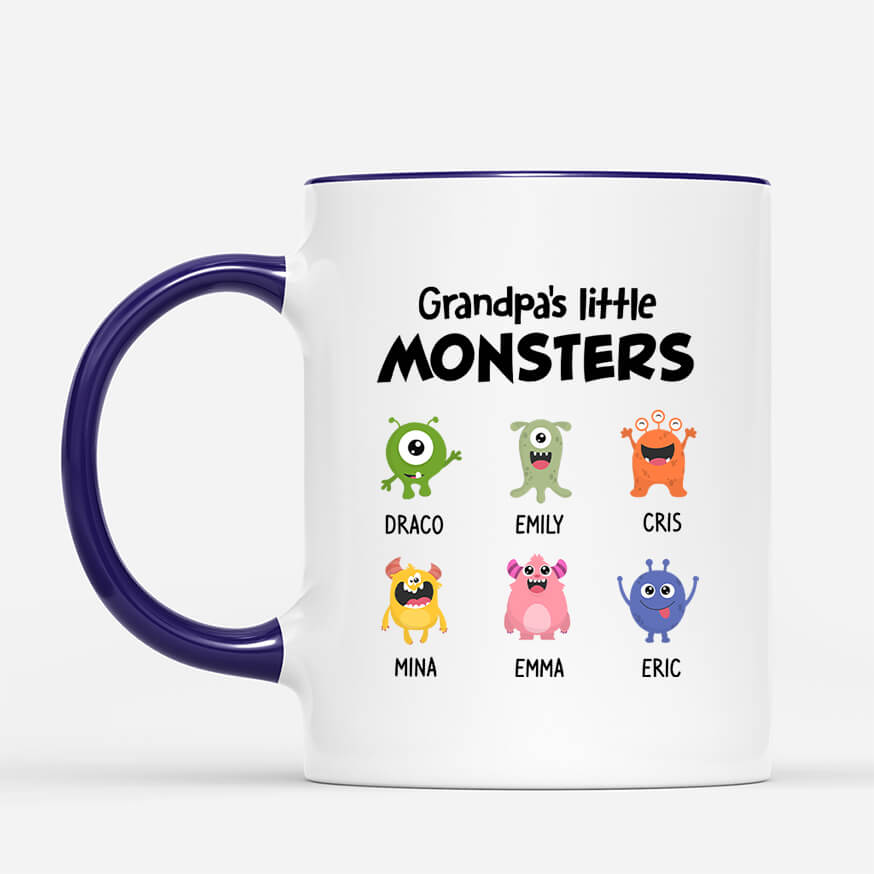 0308M268BUK2 Personalised Mug Gifts Monster Papa Grandpa