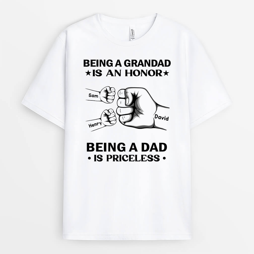 0327A948BUK2 Customised T shirts presents Fist Grandpa Dad