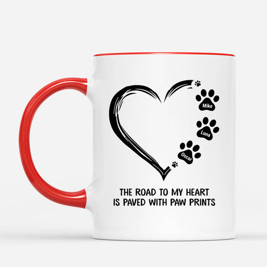 0362MUK2 Personalised T shirts gifts Pawprints Dog Lovers Heart