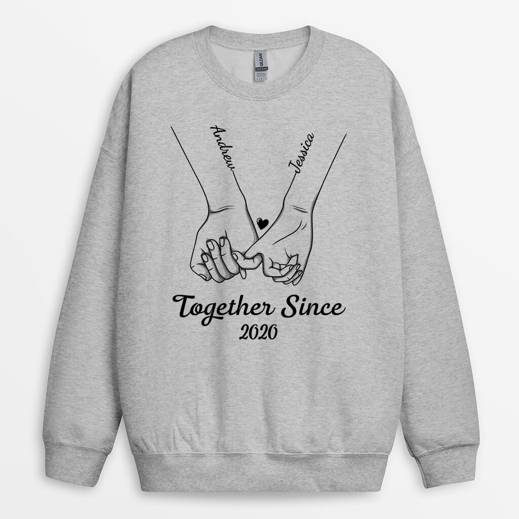 0415WUK2 Customised Sweatshirts gifts Hand Couples Lovers