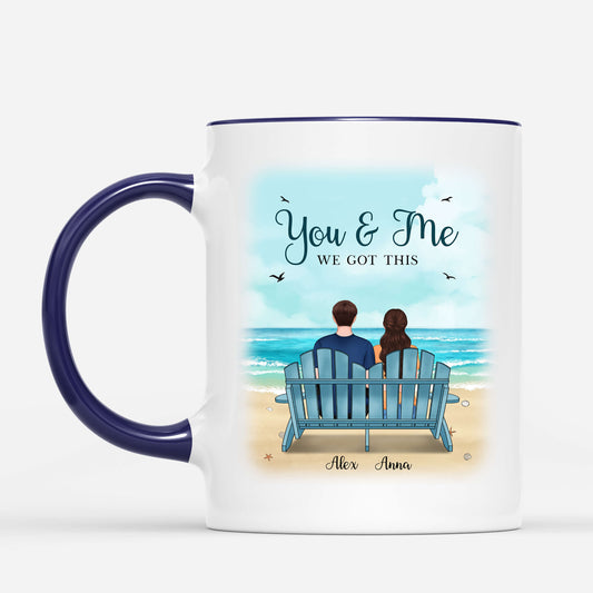 0482M535GUK1 Personalised Mug Gifts People Couples Beach