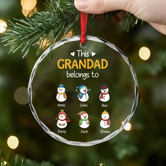 0527OUS2 custom gifts for grandma grandpa glass snowman xmas ornament_s 0527O0Z8A