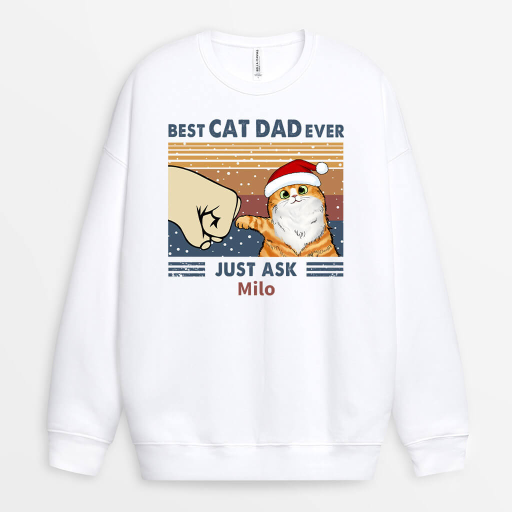 0528WUK1 Personalised Sweatshirt Gifts Cat Cat Lovers Christmas