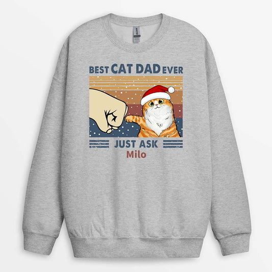 0528WUK2 Personalised Sweatshirt Gifts Cat Cat Lovers Christmas