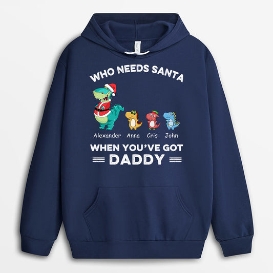 0583HUK1 Personalised Hoodie Gifts Dinosaur Grandpa Dad Christmas