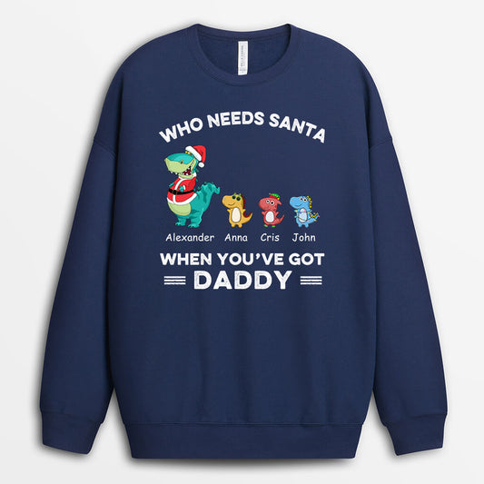 0583WUK1 Personalised Sweatshirt Gifts Dinosaur Grandpa Dad Christmas
