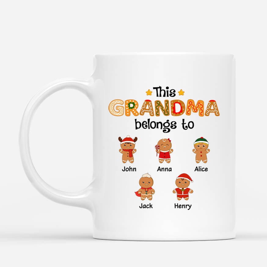 0661MUK1 Personalised Mugs Gifts Cookies Grandma Mum Christmas