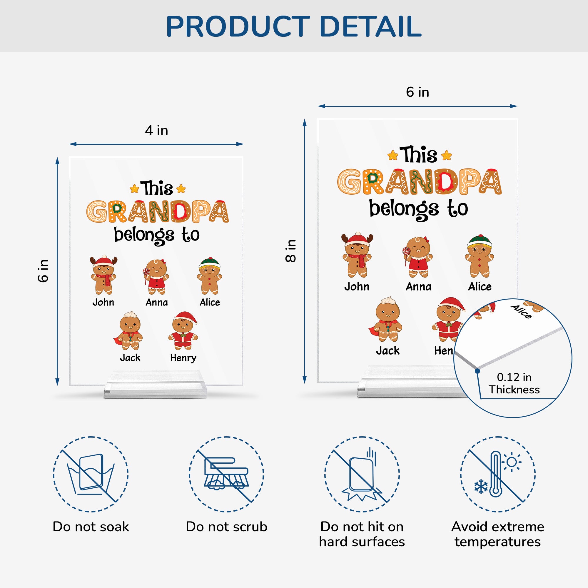 0661RUS4 personalized acrylic plaque with stand christmas gifts for dad 0661R8Q7B