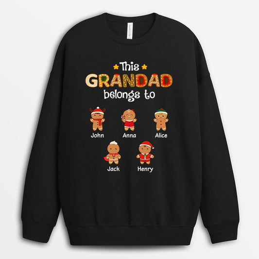 0661WUK2 Personalised Hoodie Gifts Cookies Grandpa Dad Christmas