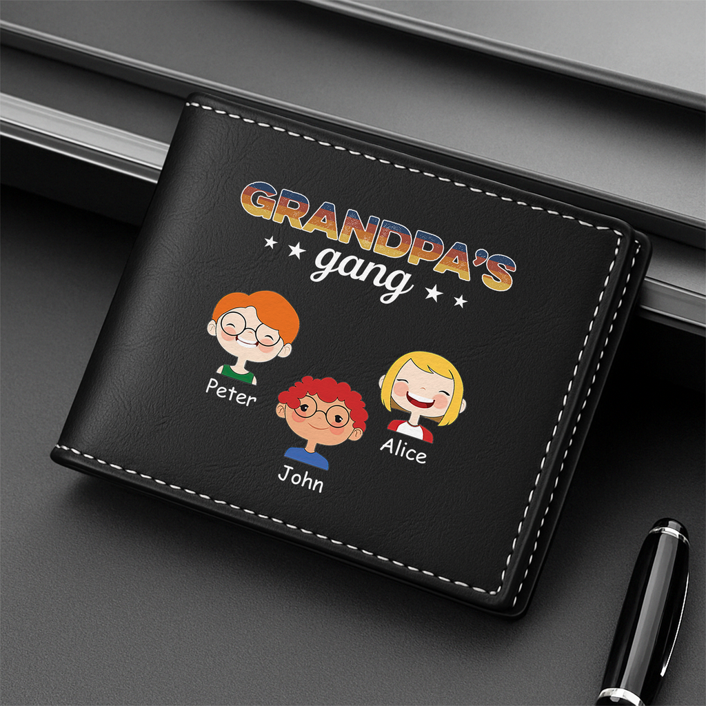 0793JUS2 personalized leather wallet unique dad gifts daddys gang 0793J8N7B
