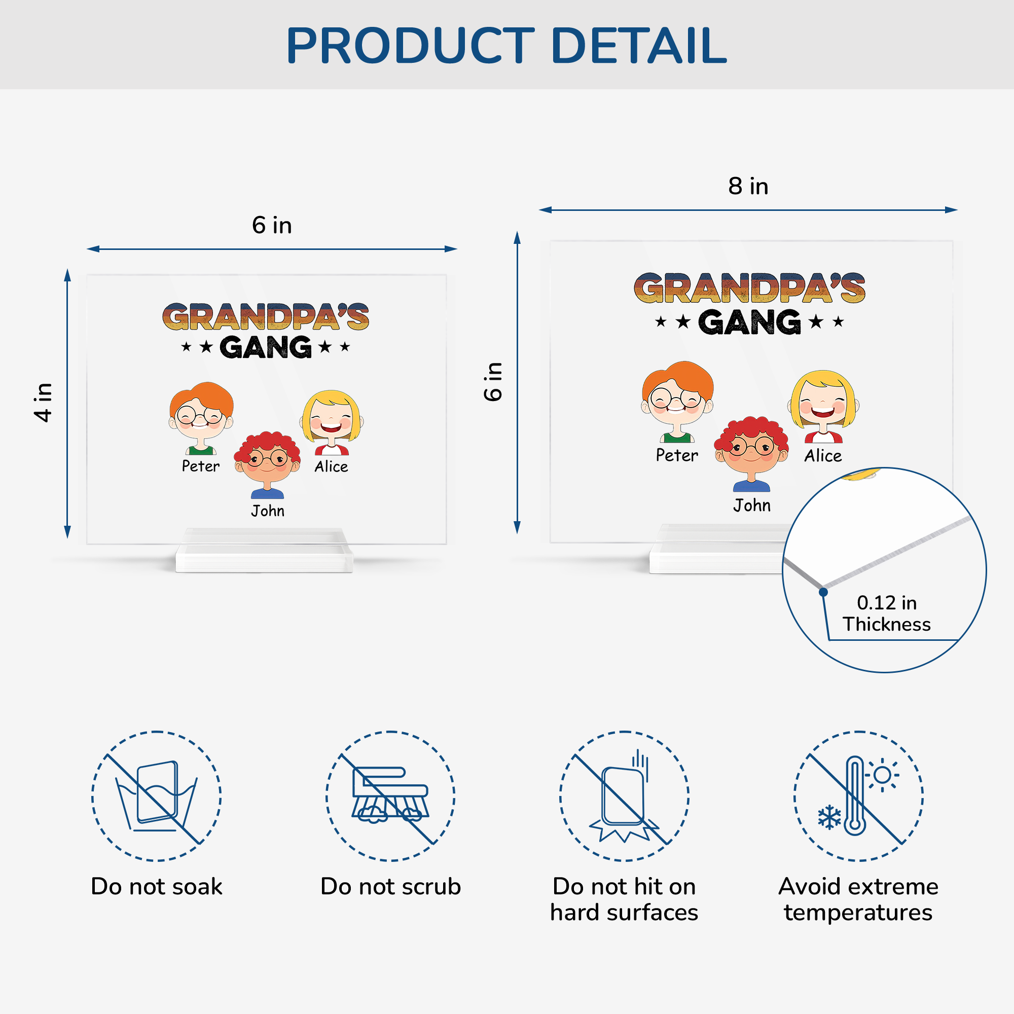 0793RUS4 personalized acrylic plaque with stand unique gift for grandpa 0793R8N7B