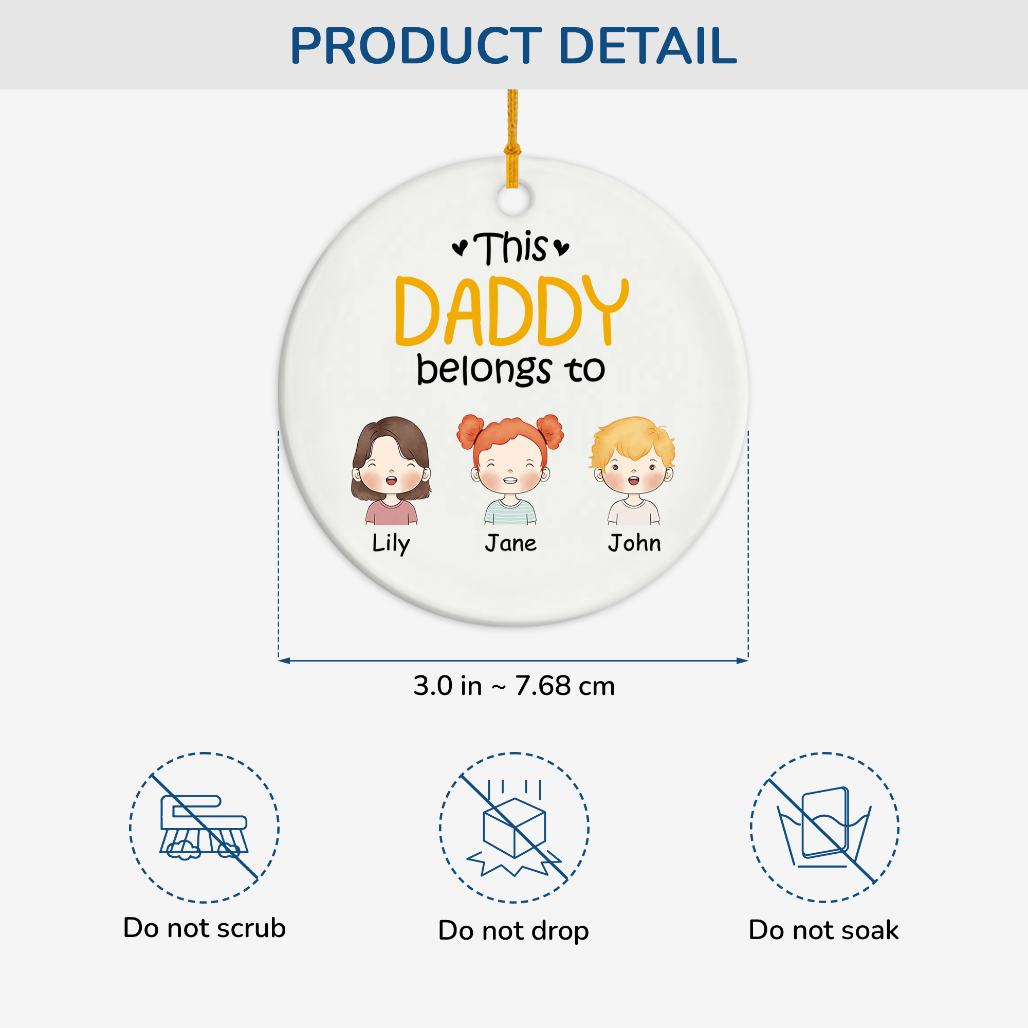 0827OUS3 personalized ceramic ornaments christmas gifts for dad 0827O