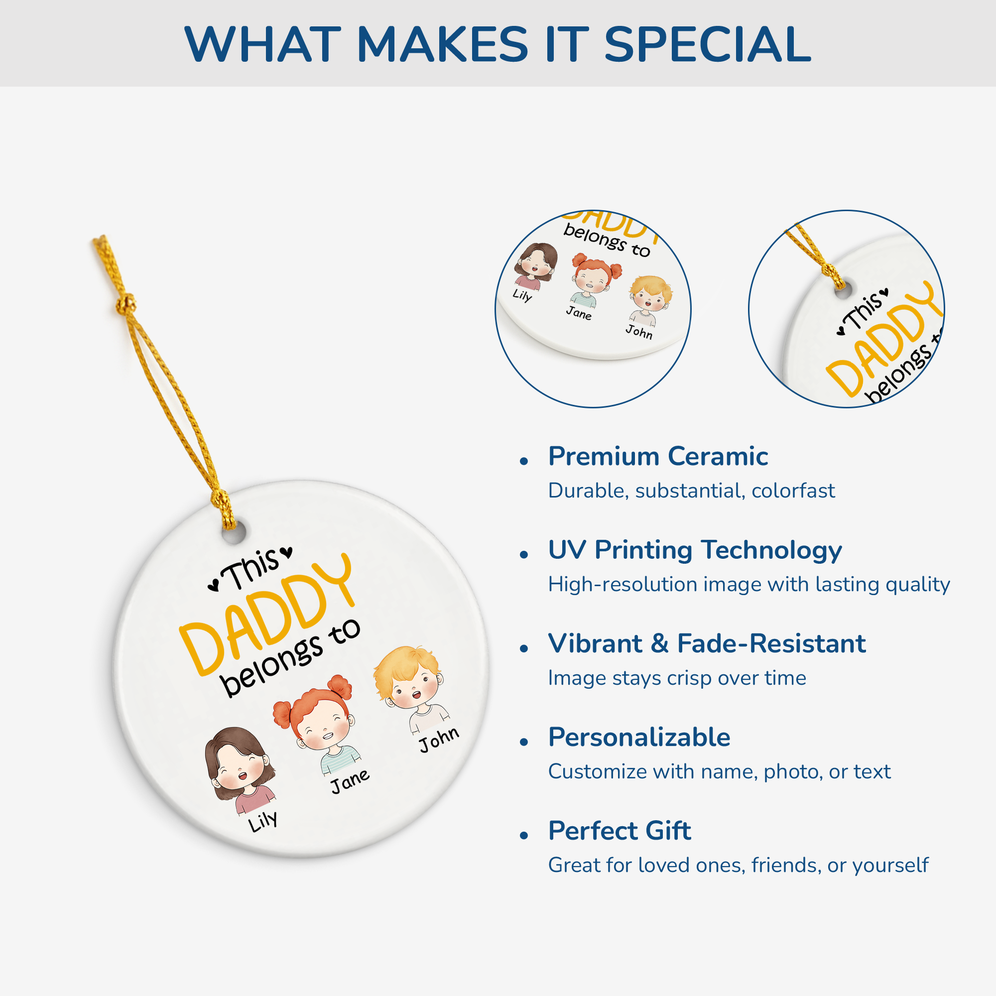 0827OUS4 personalized ceramic ornaments christmas gifts for dad 0827O