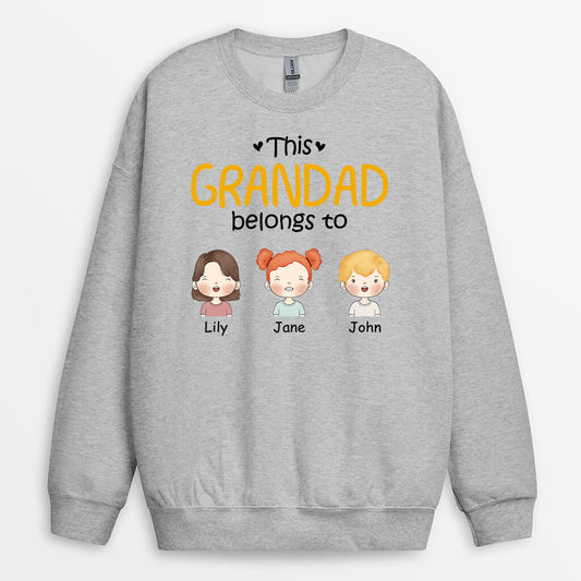 0827WUK1 Personalised Sweatshirt Gifts Grandad Dad
