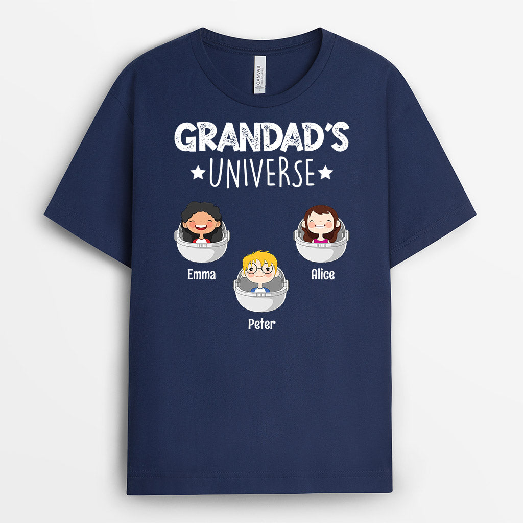 0855AUK2 Personalised T shirts Gifts Astronaut Grandad Dad