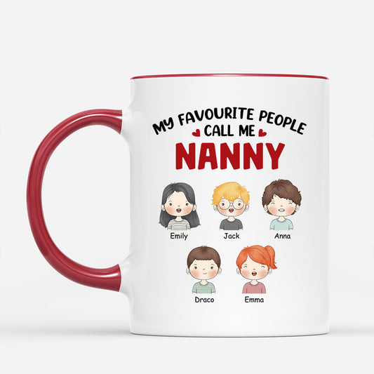 0857MUK2 Personalised Mugs Gifts Cartoon Kids Grandma Mum