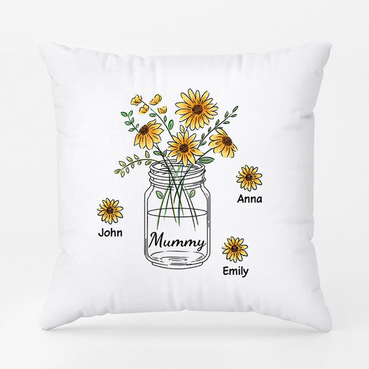 0863PUK2 Personalised Pillow Gifts Flowers Grandma Mum