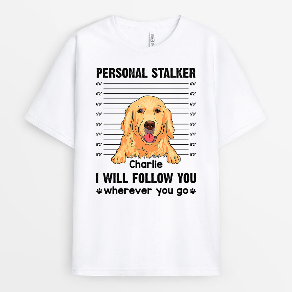 0898AUK1 Personalised T shirt Gifts Stalker Dog Lovers