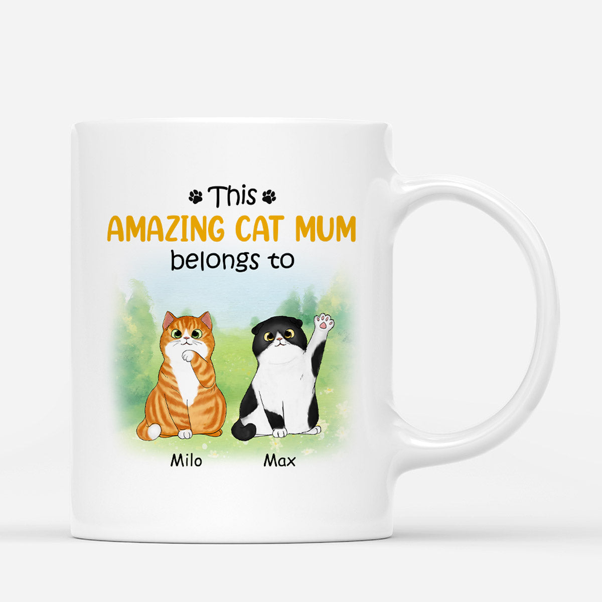 0902AUK1 Personalised Mug Gifts Flower Cat Lovers