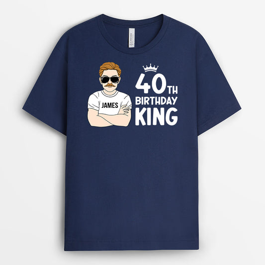 0905AUK1 Personalised T shirts Gifts Birthday King 40