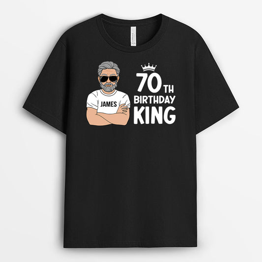 0905AUK1 Personalised T shirts Gifts Birthday King 70