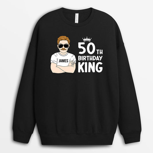 0905WUK3 Personalised Sweatshirts Gifts Birthday King 50