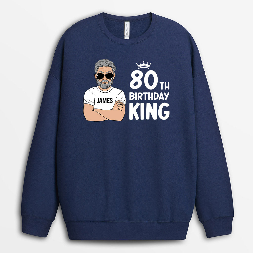 0905WUK3 Personalised Sweatshirts Gifts Birthday King 80