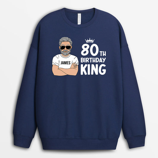 0905WUK3 Personalised Sweatshirts Gifts Birthday King 80