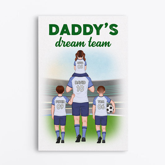 0908CUK1 Personalised Canvas Gifts Football Grandad Dad