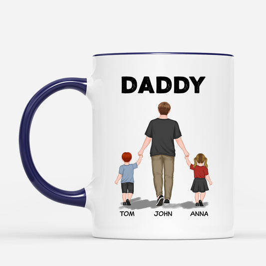 0909MUK2 Personalised Mug Gifts Holding Hand Grandad Dad