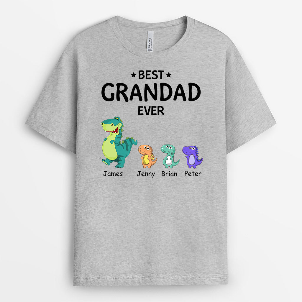 0922AUK1 Personalised T shirts Gifts Dinosaur Grandad Dad