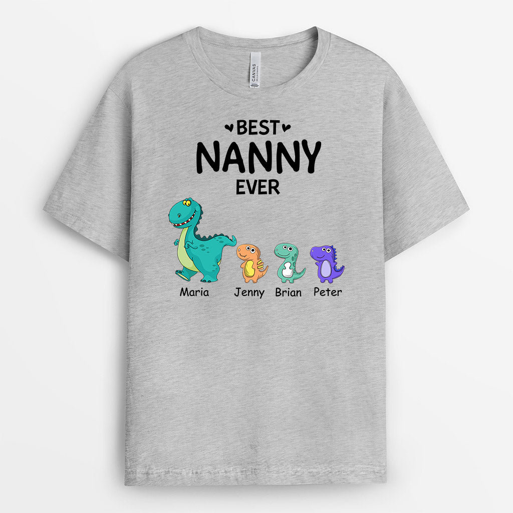 0922AUK1 Personalised T shirts Gifts Dinosaur Grandma Mum