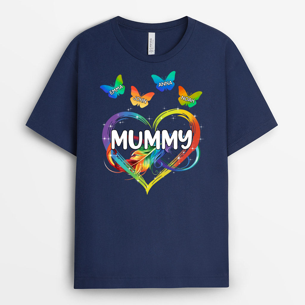 0929AUK2 Personalised T shirts Gifts Butterfly Grandma Mum