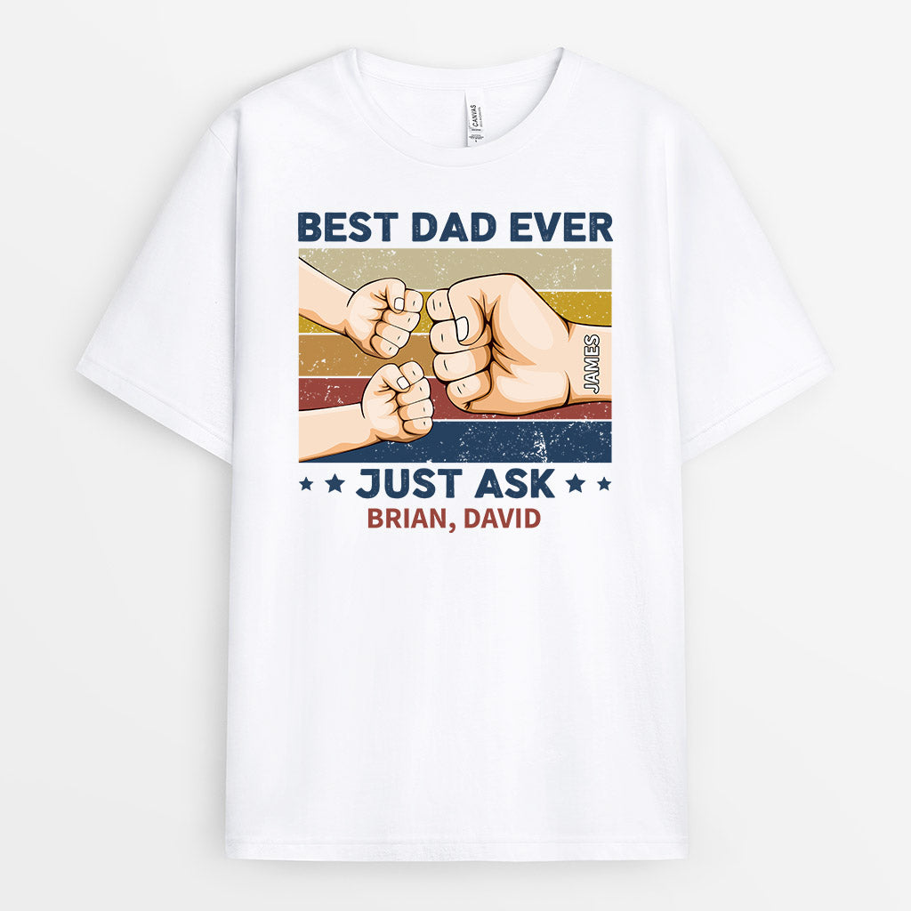 0931AUK1 Personalised T shirts Gifts Fist Bump Grandad Dad