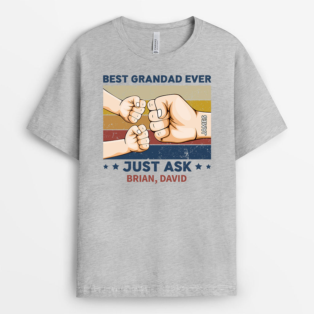 0931AUK2 Personalised T shirts Gifts Fist Bump Grandad Dad