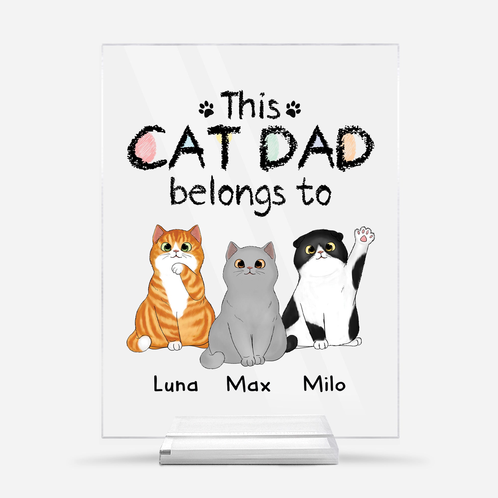 0938RUS1 personalized acrylic plaque with stand gifts for cat lovers 0938R8T8D